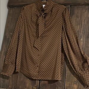 Maison Jules Brown Polka Dot Blouse